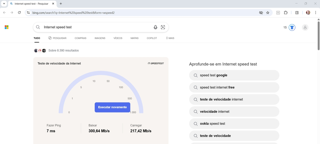 Teste de Velocidade no Windows 11