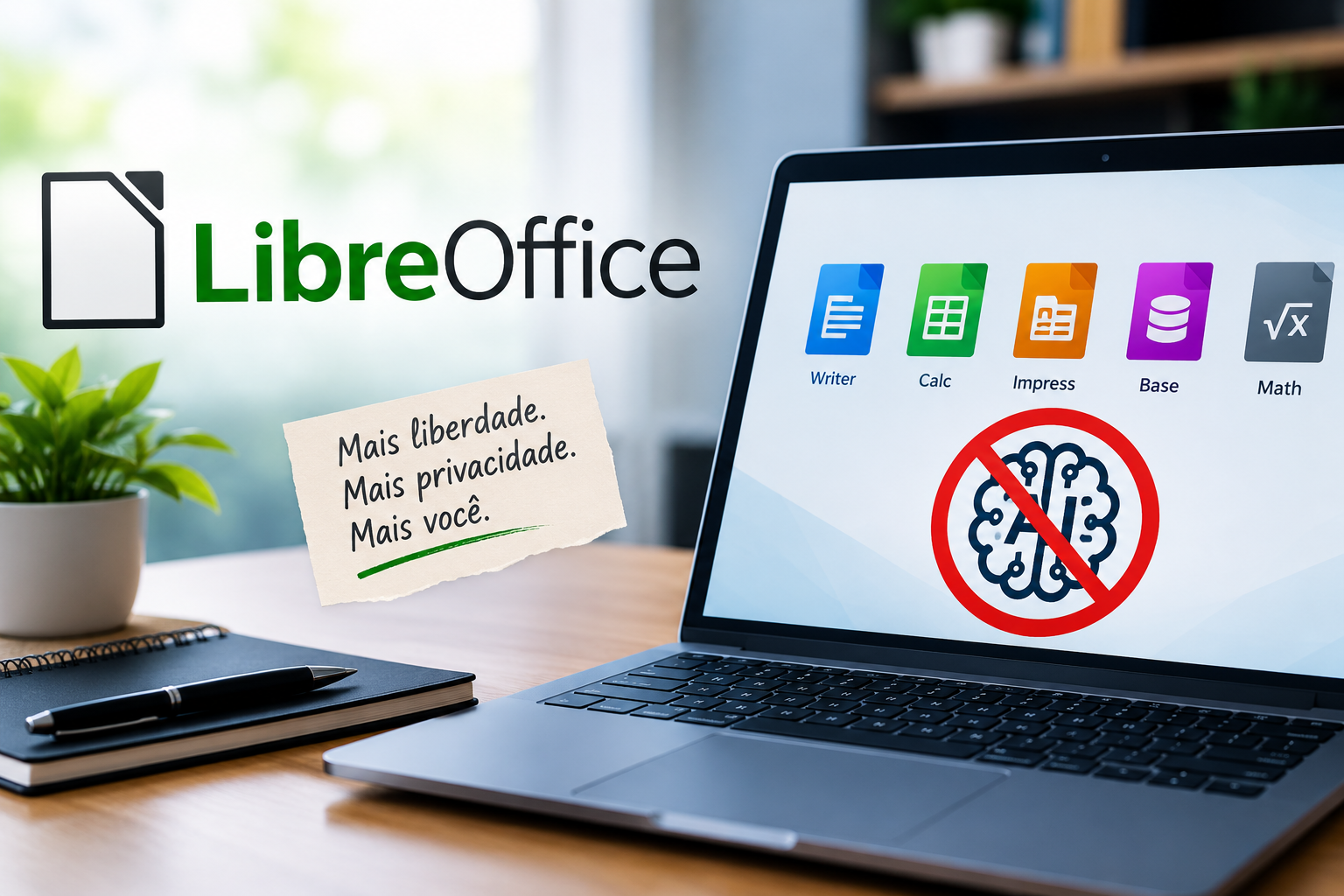 LibreOffice reforça que a ausência de IA é um diferencial