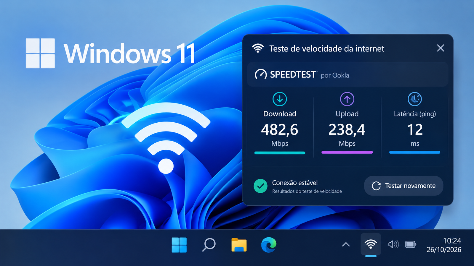 Teste de Velocidade no Windows 11