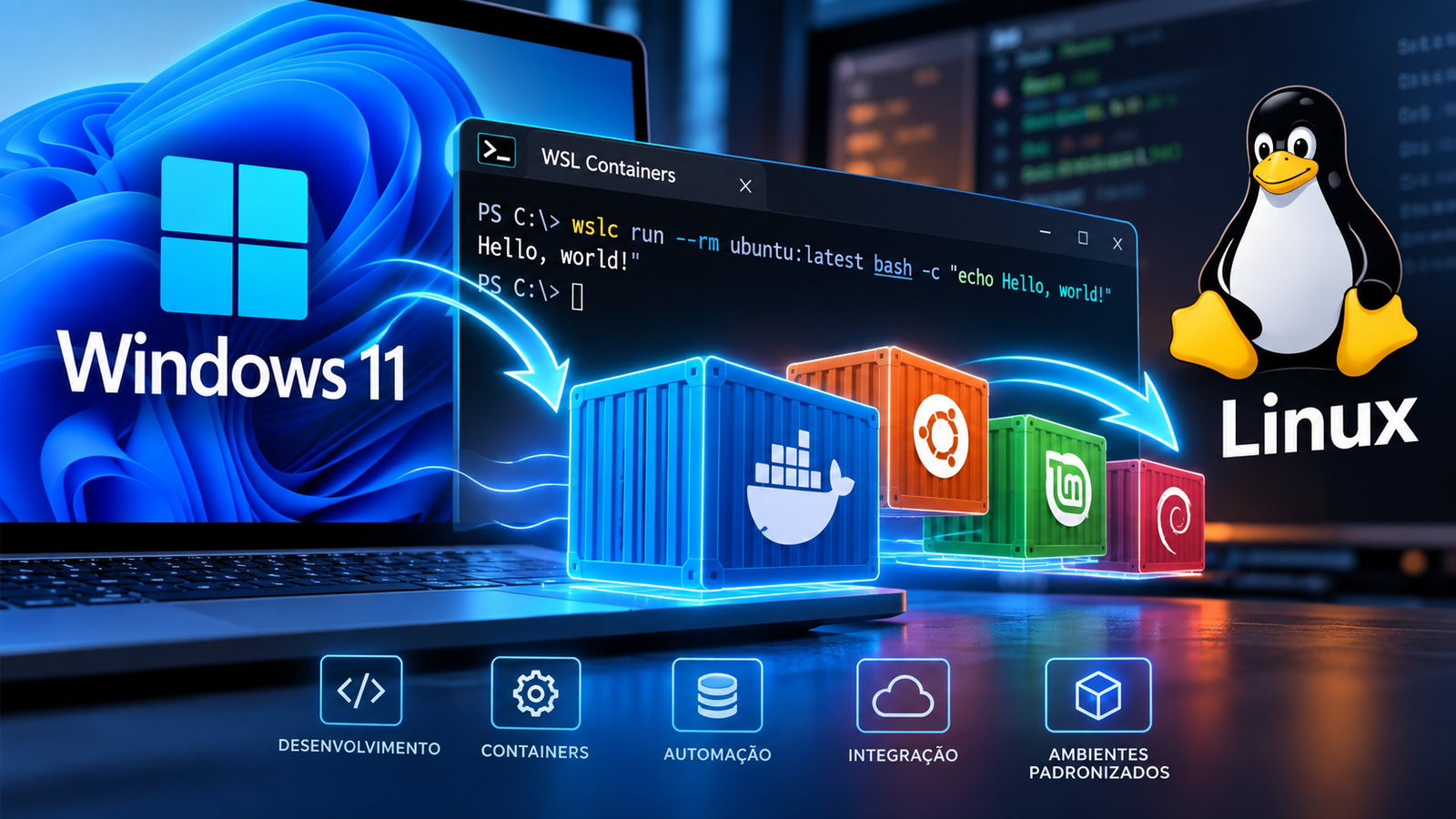 WSL Containers chega ao Windows 11 com suporte nativo a contêineres